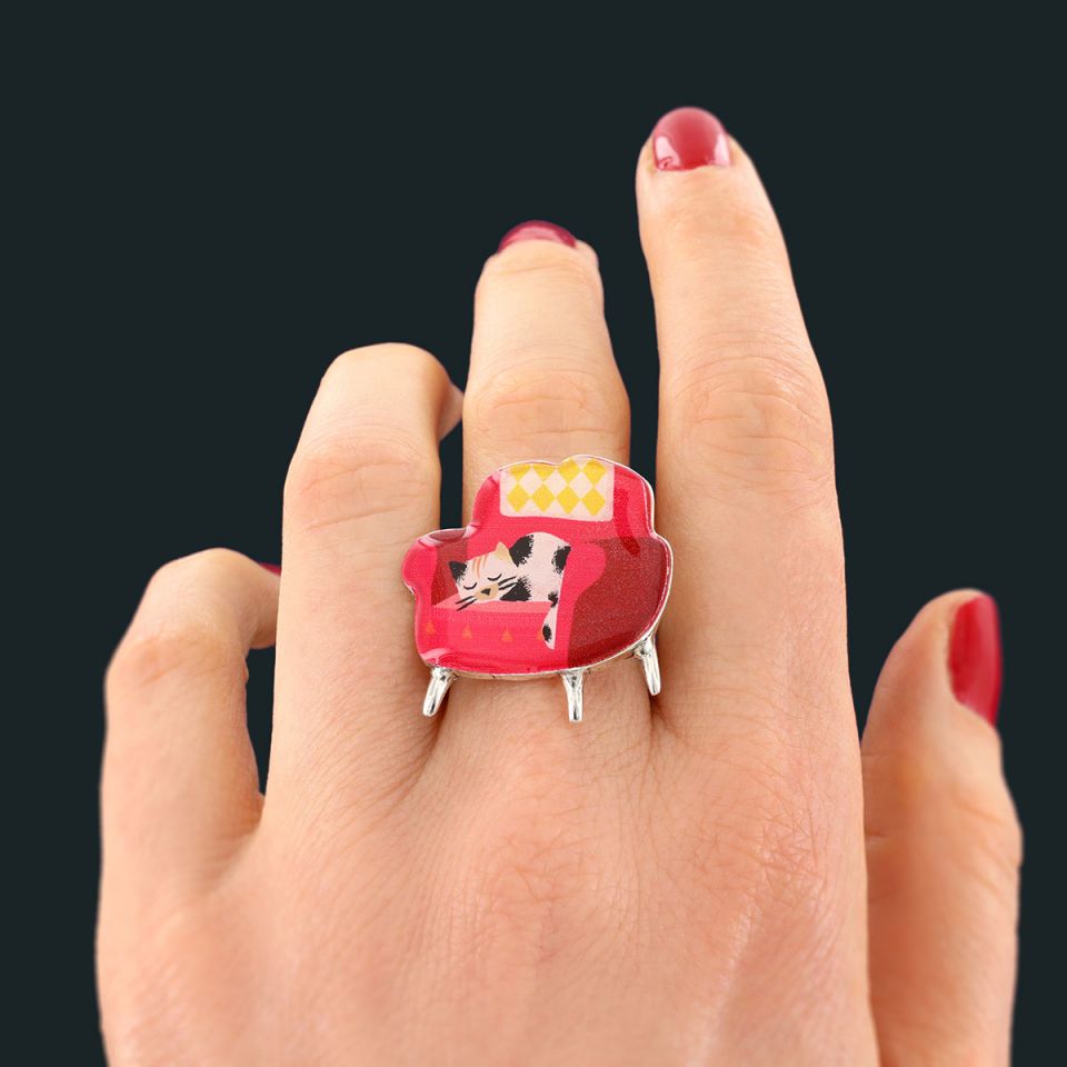 Taratata Ring Chanapé – Handbemalter Designer-Ring mit Tiermotiv