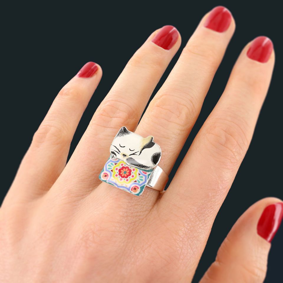 Taratata Ring Chanapé – Handbemalter Designer-Ring mit Tiermotiv