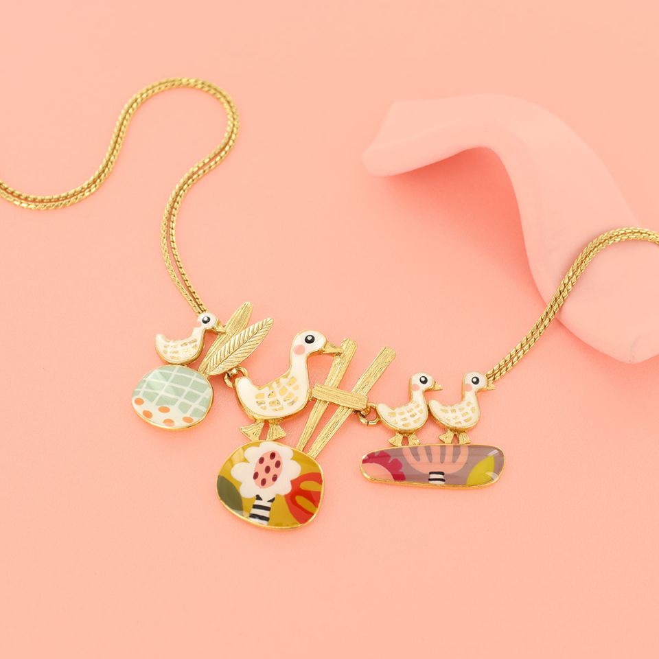 Taratata Halskette Plume – Handbemalte Designer-Halskette mit Tiermotiv