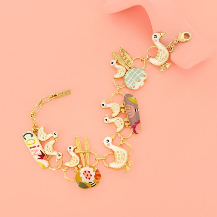 Taratata Armband Plume – Handbemaltes Designer-Armband in Gold