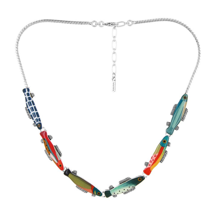 Taratata Halskette Blue – Handbemalte Designer-Halskette mit Tiermotiv in Bronze