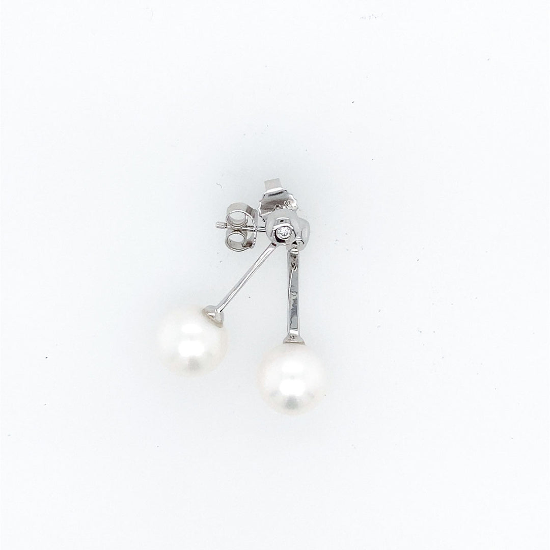 Ohrhänger mit Süßwasserperle, Sterlingsilber, Zirkonia
