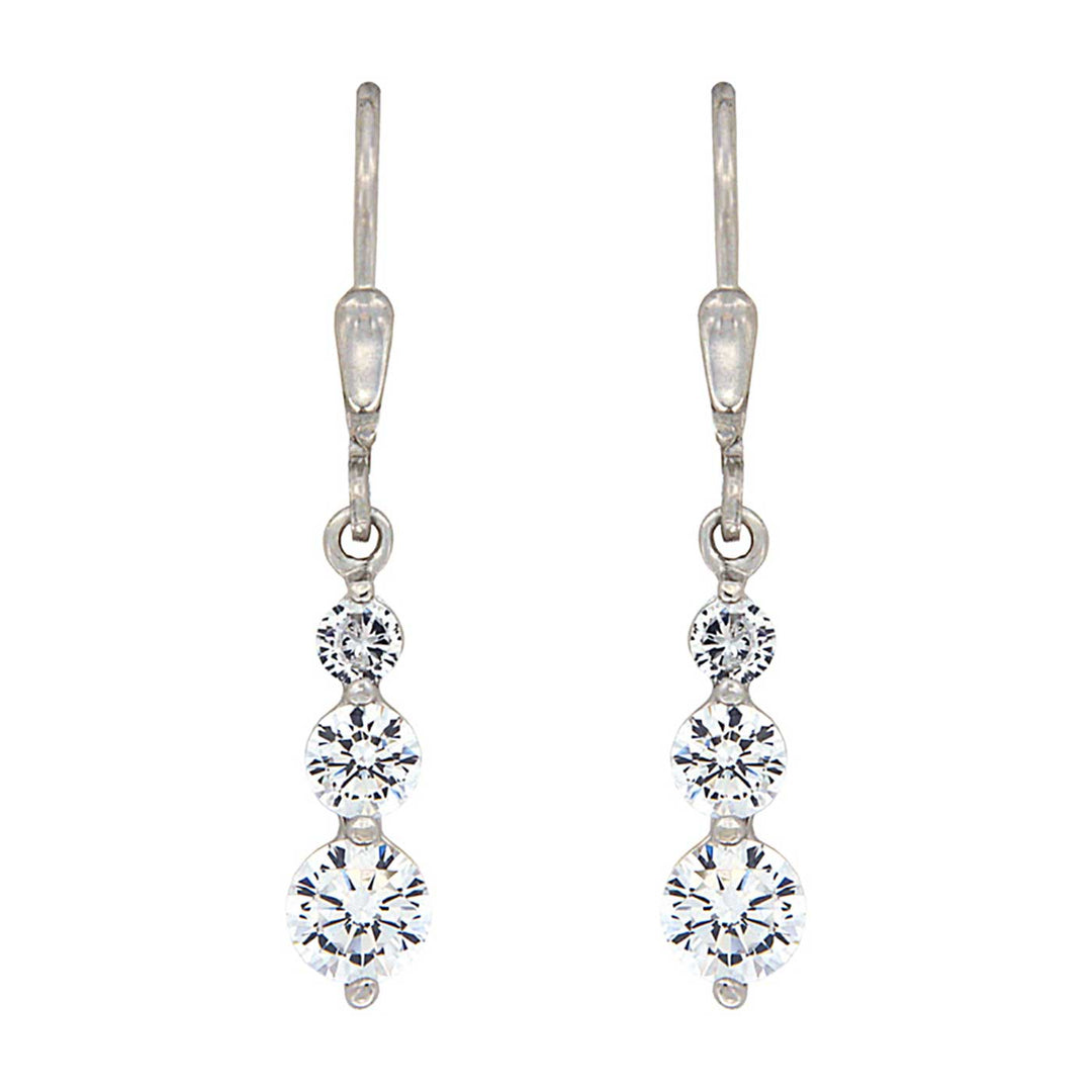 Ohrhänger Sterlingsilber, 6 Zirkonia