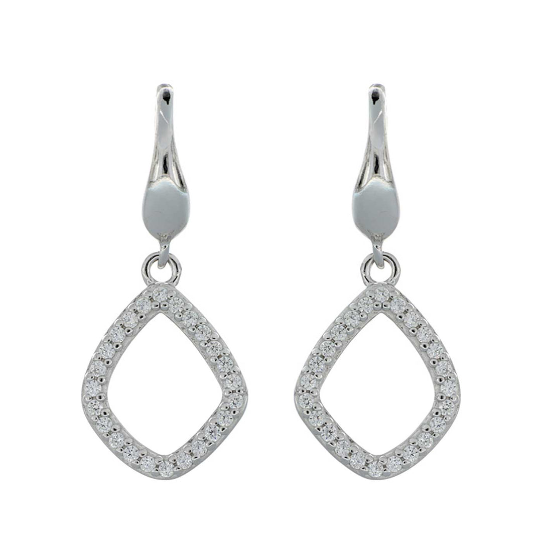 Ohrhänger Sterlingsilber, 48 Zirkonia