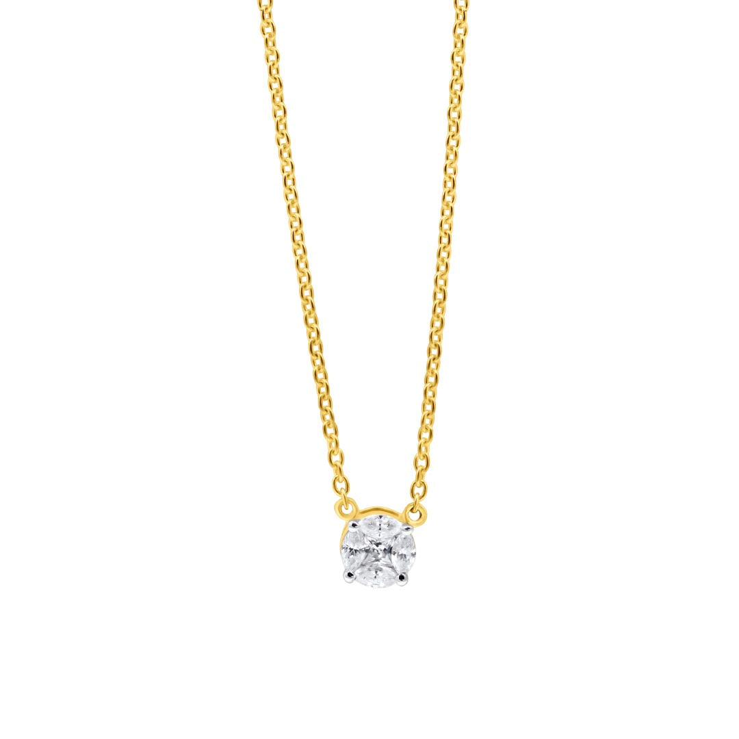 Collier, 585 Gelbgold, Diamant