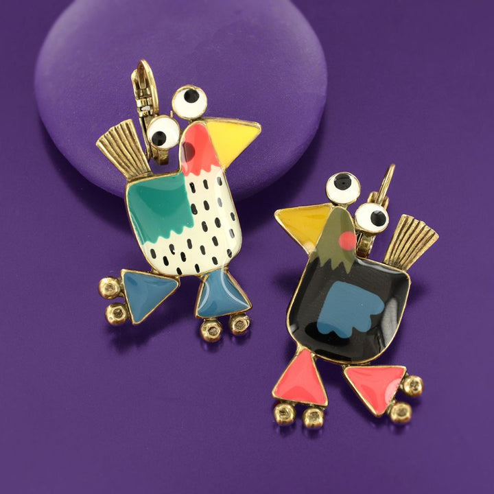 Taratata Ohrringe Roule Ma Poule – Bunte Statement-Ohrringe