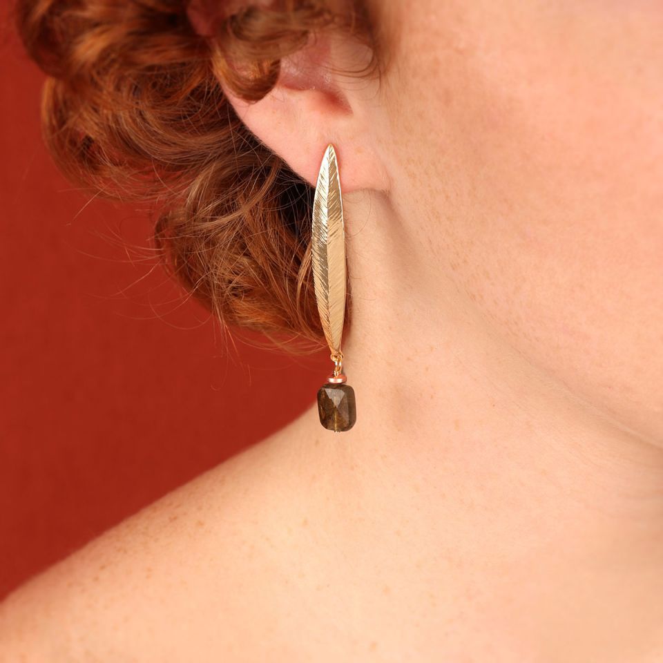 Ohrstecker Olive