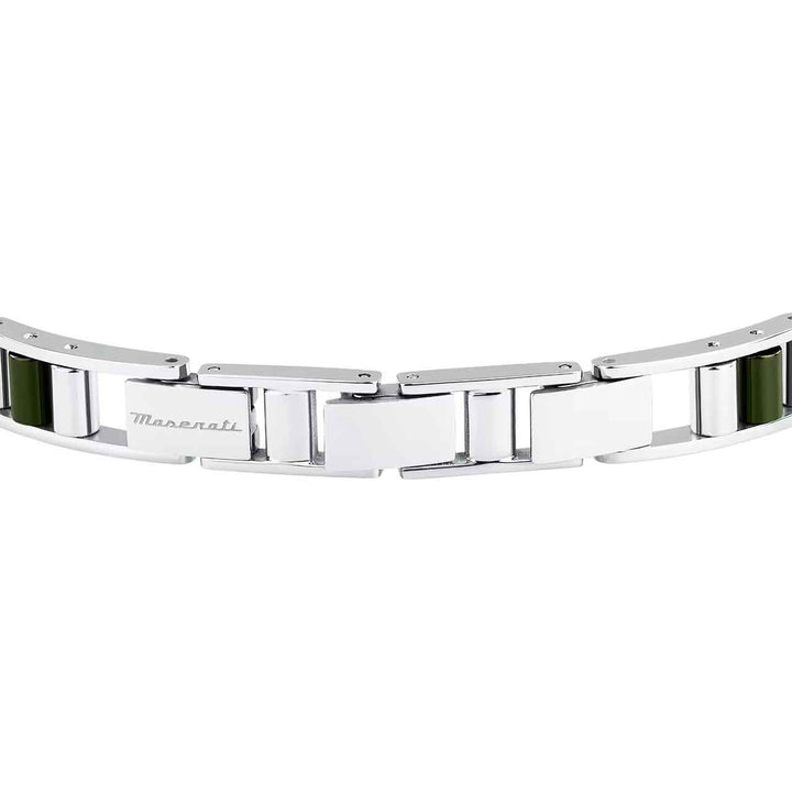 Maserati Herrenarmband, Edelstahl, Keramik grün