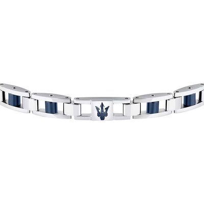 Maserati Herrenarmband, Edelstahl, Keramik blau