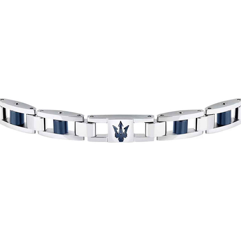 Maserati Herrenarmband, Edelstahl, Keramik blau