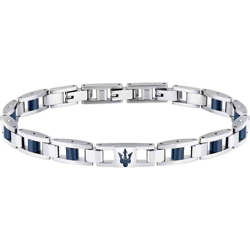 Maserati Herrenarmband, Edelstahl, Keramik blau