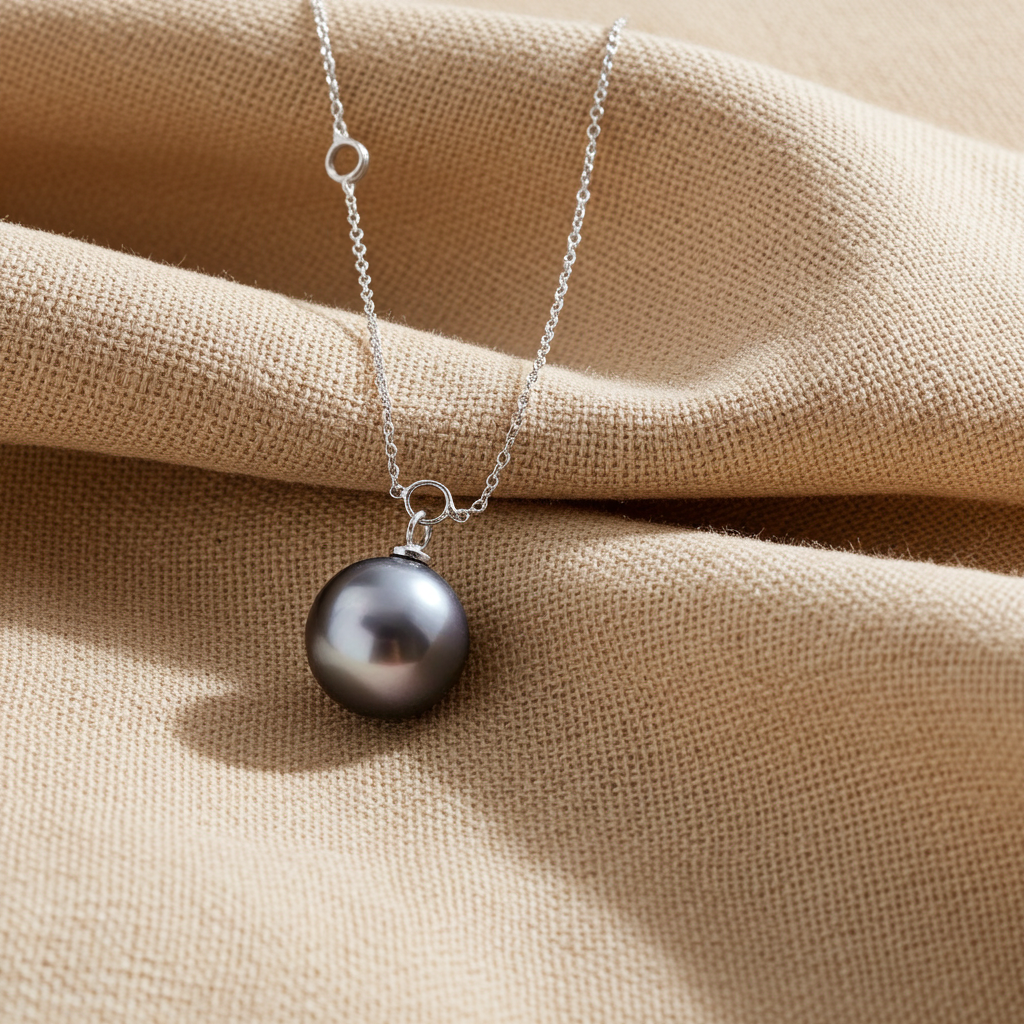 Halskette Sterlingsilber mit Tahiti-Perle 10 mm