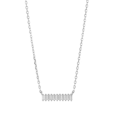 Joanli Nor rhodinierte Silber Halskette AGGA mit Zirkonia 17mm - My Fine Jewellery