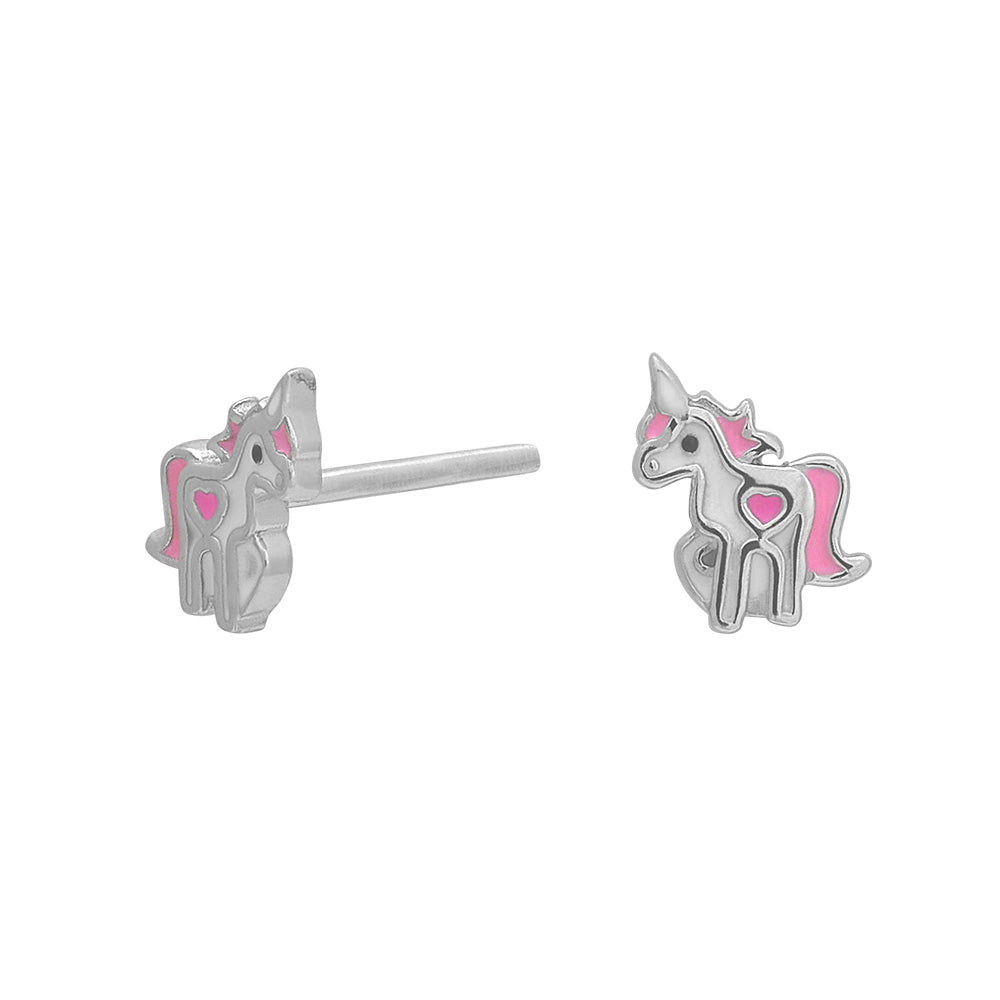 NOA Kids Ohrstecker Einhorn Sterlingsilber emailiert