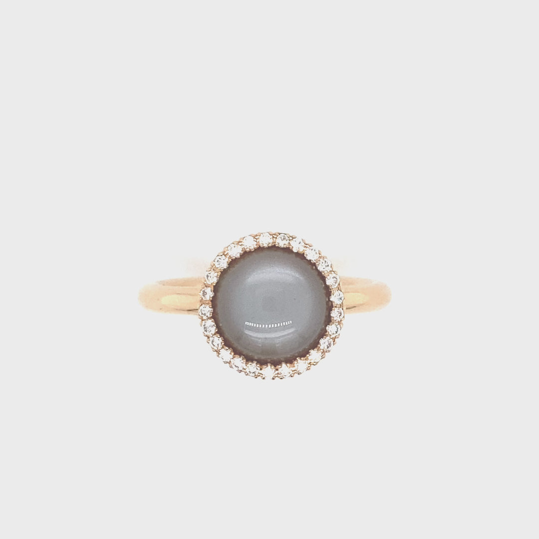 Ring 750 Roségold Brillant Mondstein
