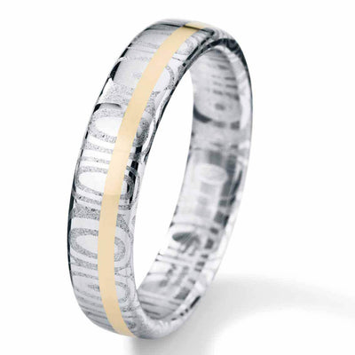 Humphrey Ring zentrisch, Damast Edelstahl, 5 mm - My Fine Jewellery