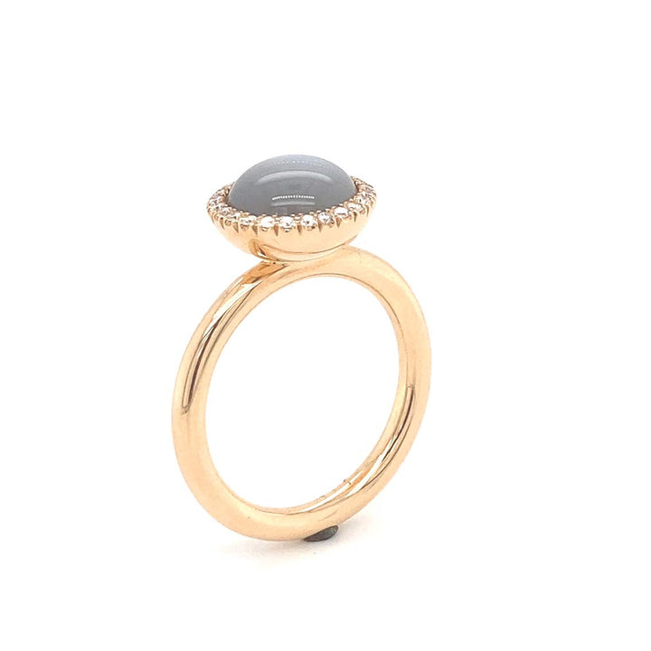 Ring 750 Roségold Brillant Mondstein