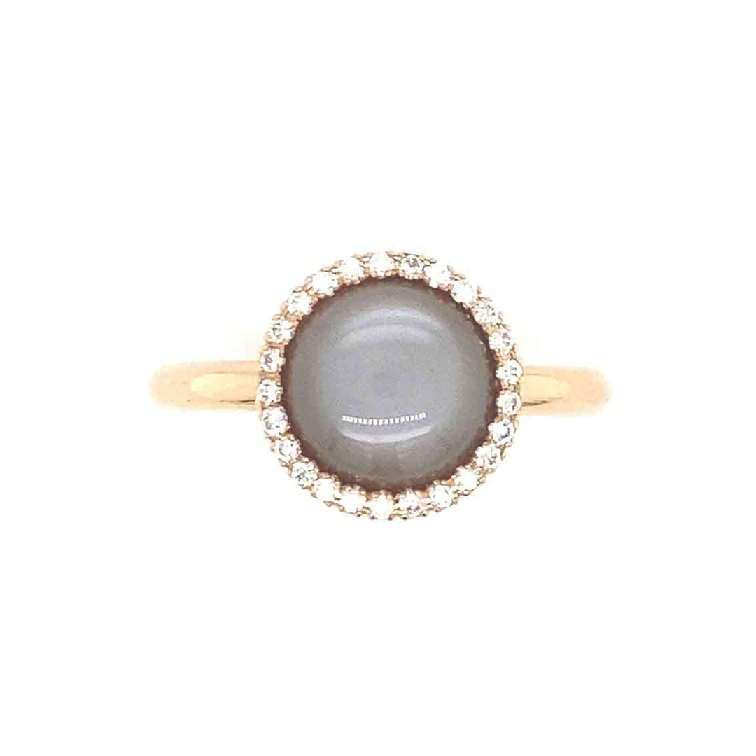 Ring 785 Roségold Brillant Mondstein - My Fine Jewellery