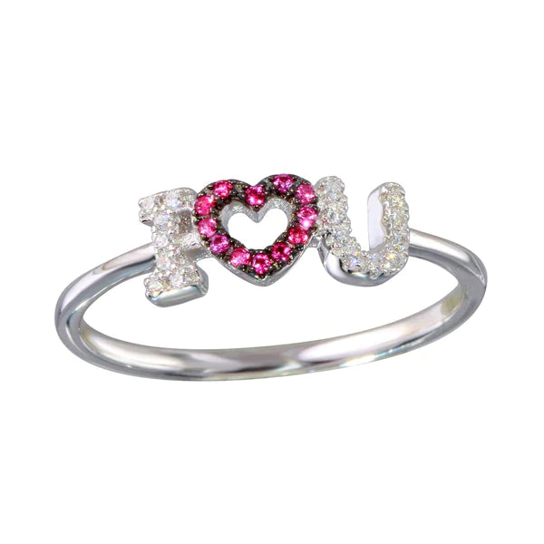 Damenring "I Heart U" Sterlingsilber, Zirkonia