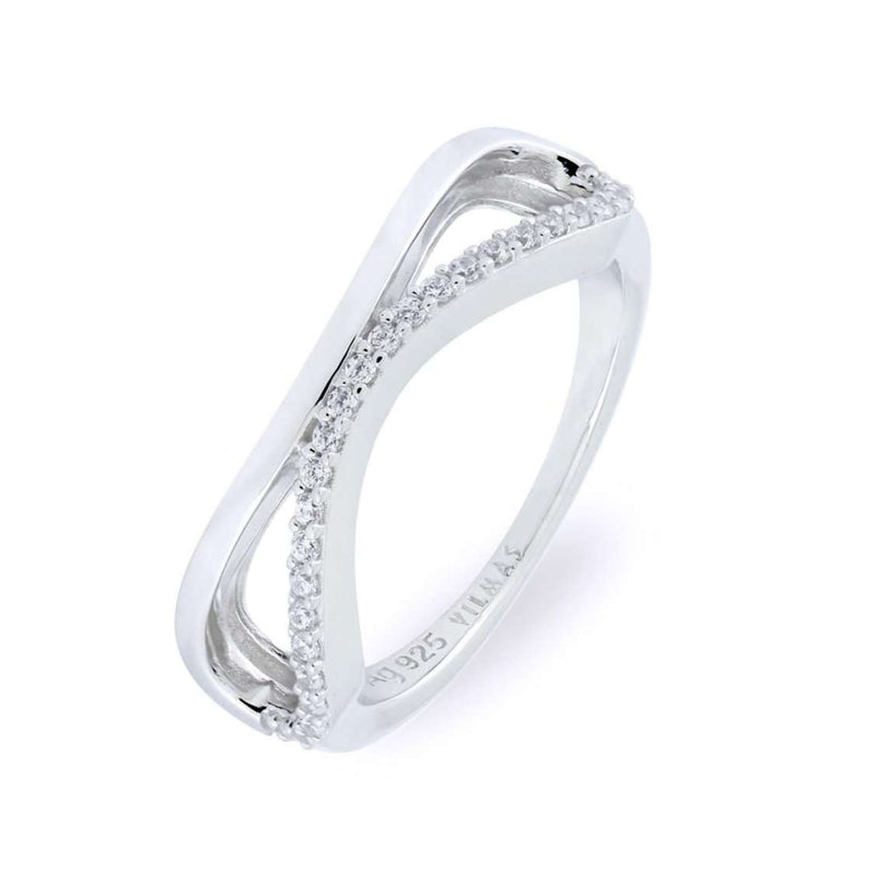 Vilmas Downtown Vibes Ring "Melody" 925er Sterling Silber – rhodiniert, Zirkonia weiß - My Fine Jewellery