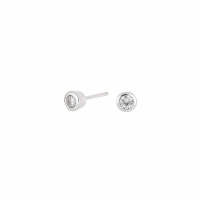 Rhodinierte Ohrstecker HANNANOR 3 mm Silber - My Fine Jewellery